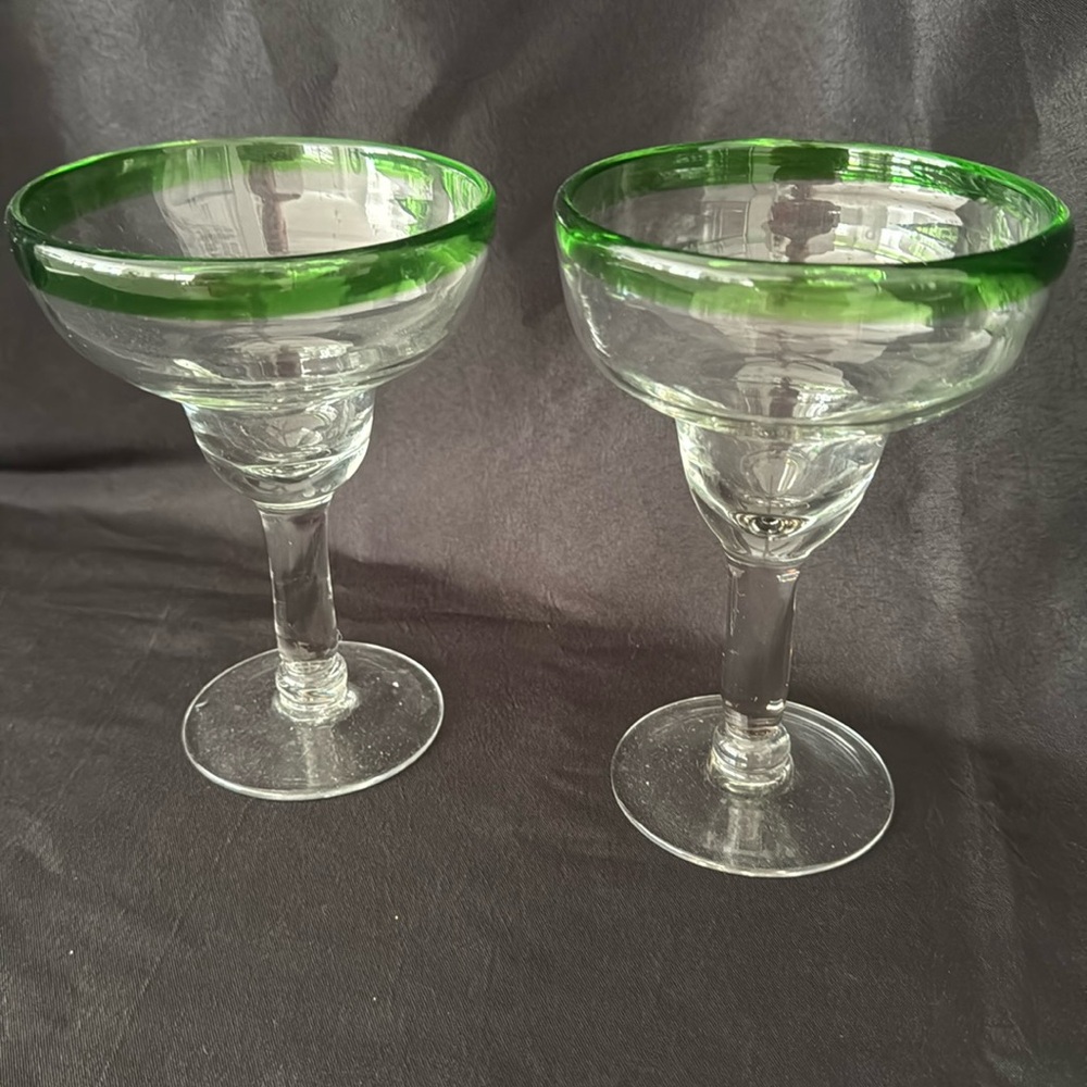 2 Mexican margarita glasses